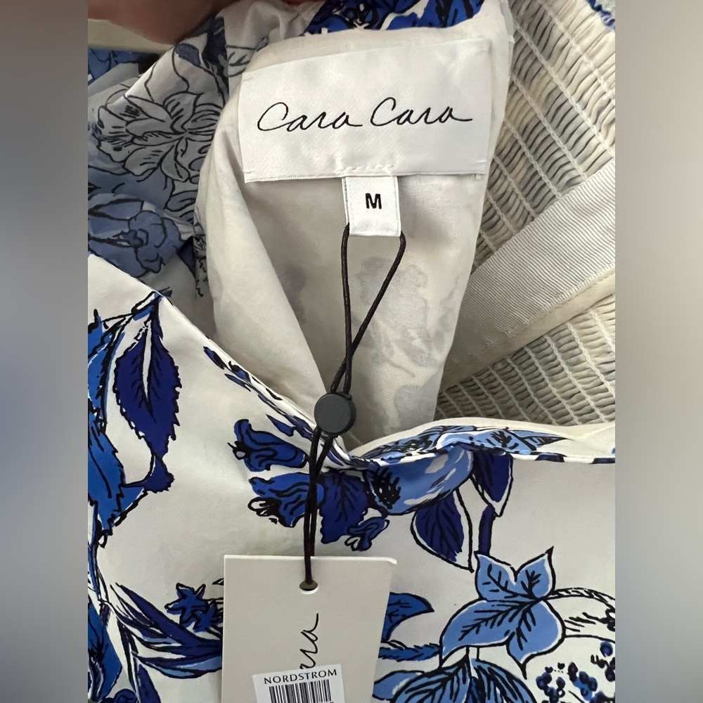 CARA CARA Montauk Dress in Flower Grid Blue Size Medium New - Picture 7 of 13